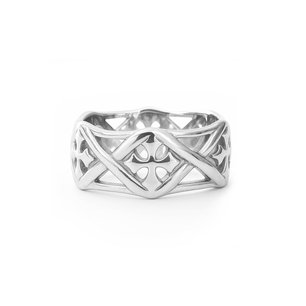 STEEL INFINITY CROSS RING