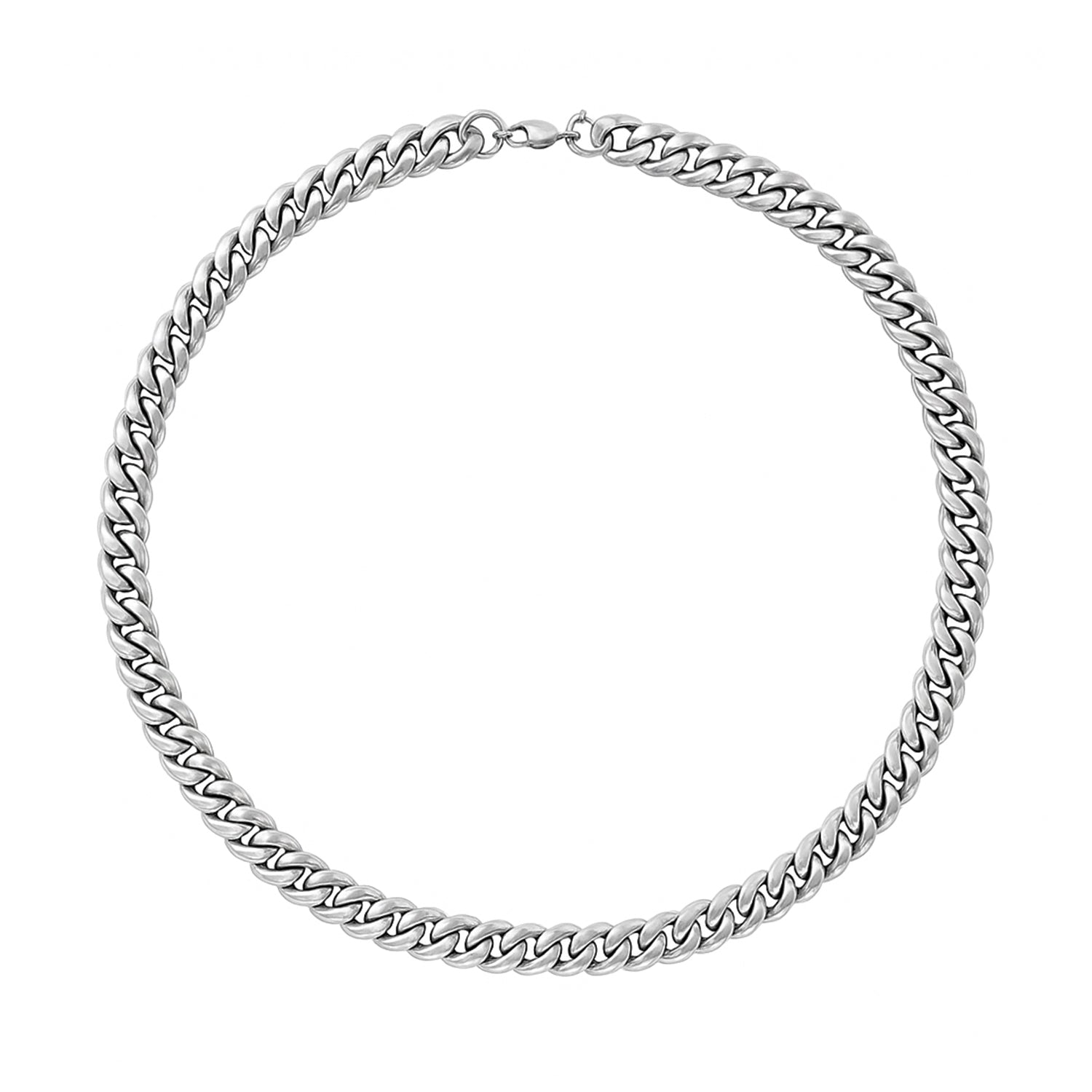 SOLID STEEL 9MM CUBAN CHAIN NECKLACE