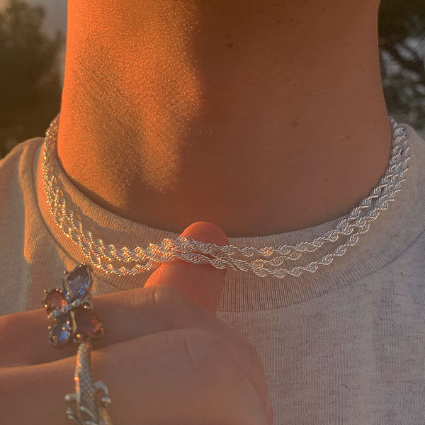 Silver Twisted Rope Chain
