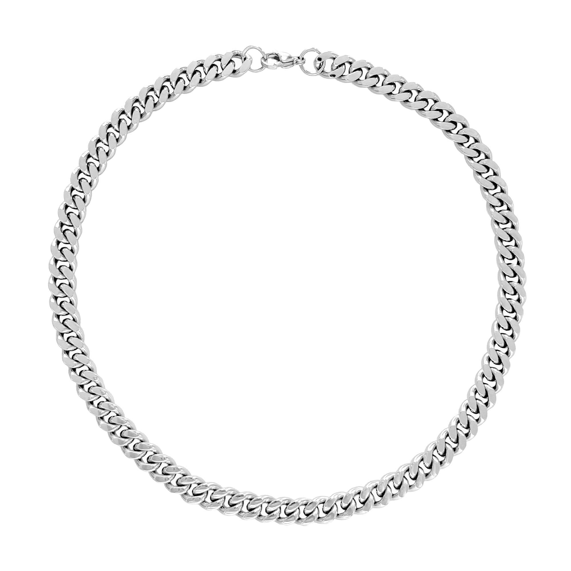 SOLID STEEL 9MM CUBAN CHAIN NECKLACE