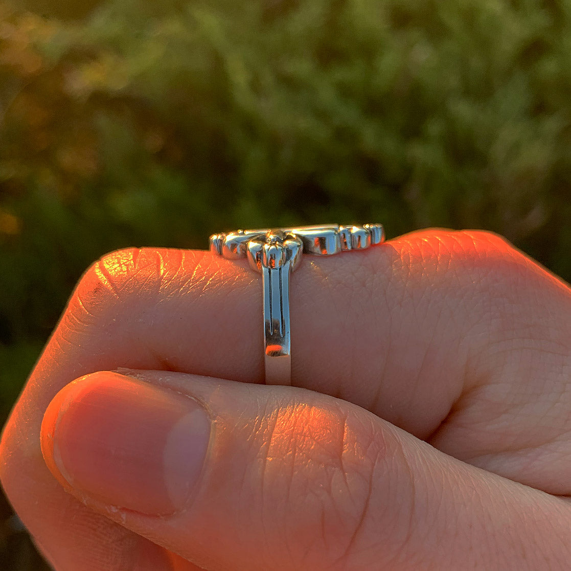 Silver Medieval Floral Cross Signet
