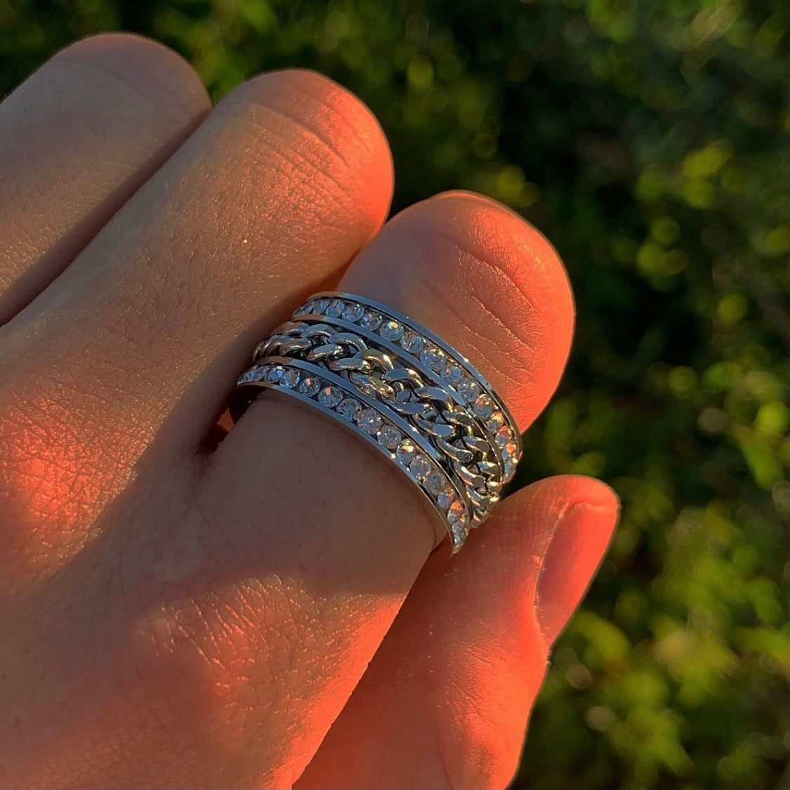 Eternity Steel Spinner Ring
