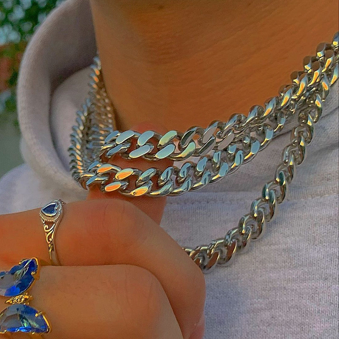 SOLID STEEL CUBAN CHAIN