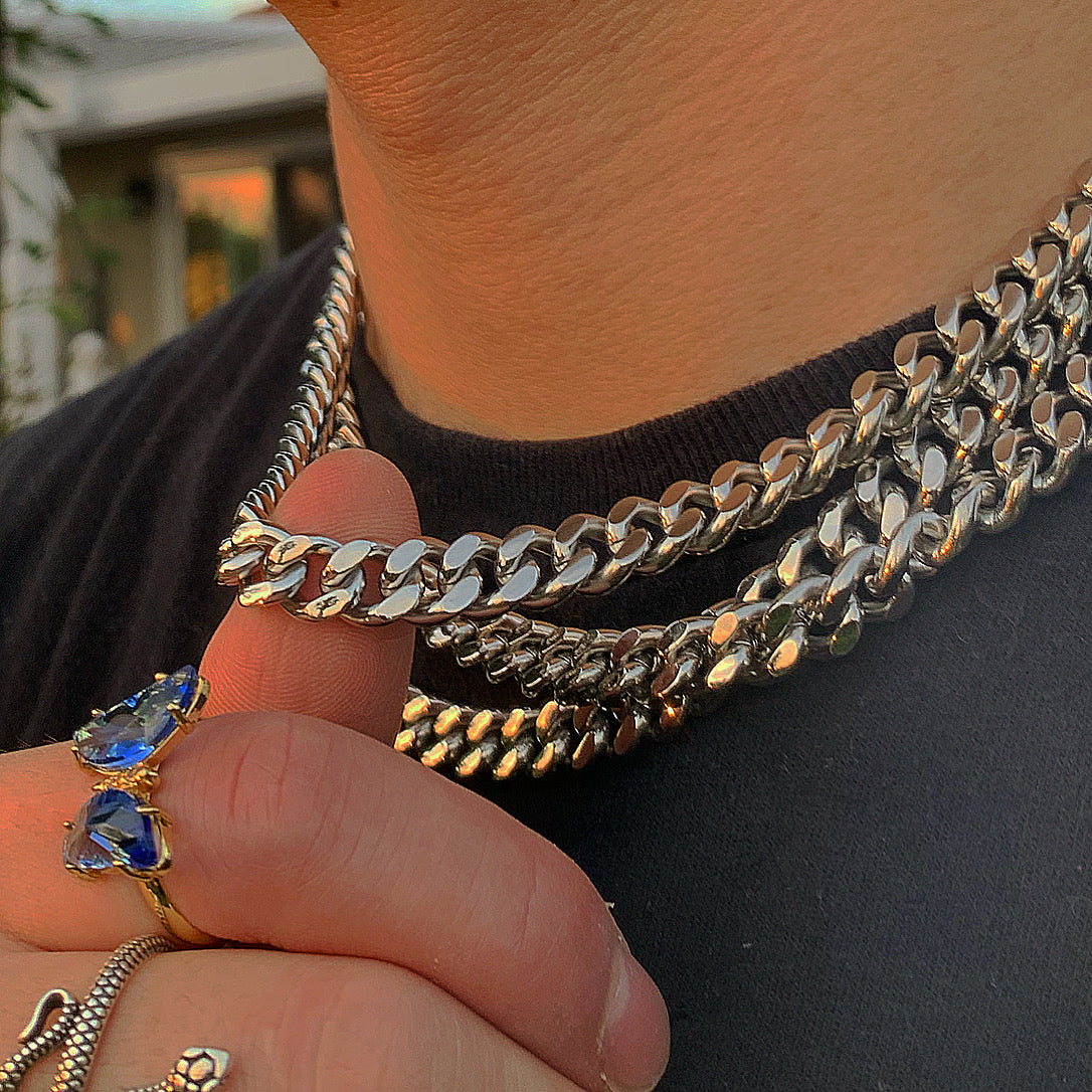 SOLID STEEL CUBAN CHAIN