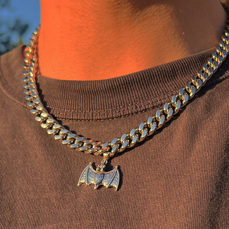 Silver Twisted Bat Link Bad Angel Chain