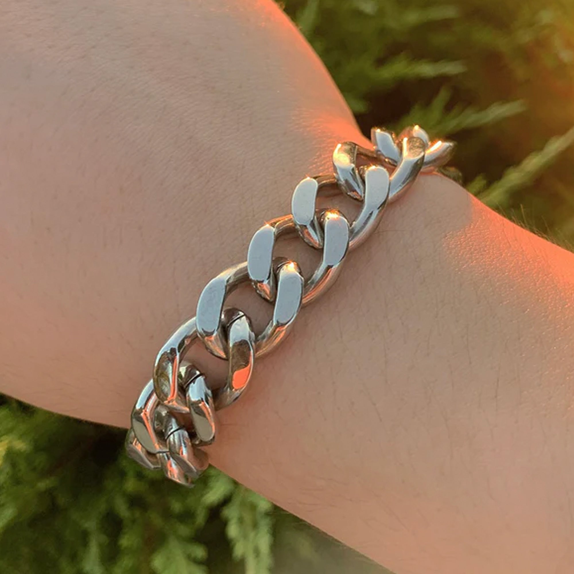 Solid Steel Cuban 12mm Bracelet