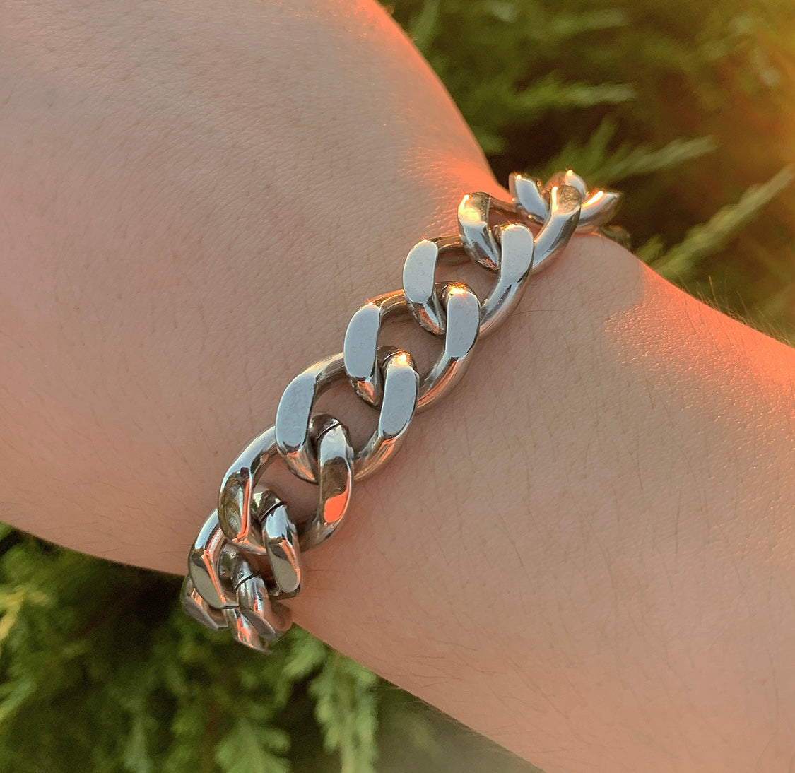 Solid Steel Cuban 12mm Bracelet