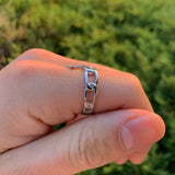 Silver Chained Cross Ring