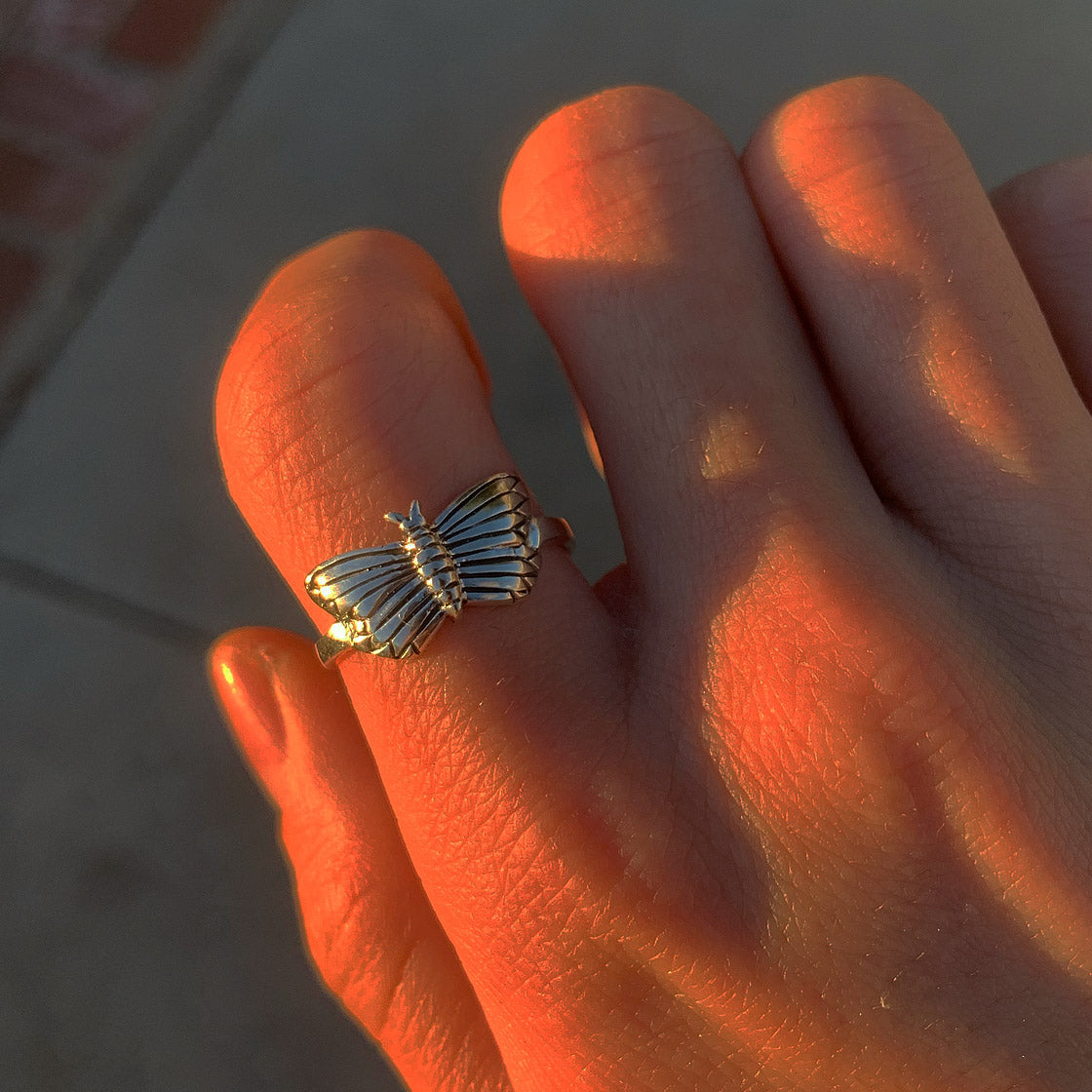 Silver Butterfly Ring