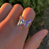 Adjustable Butterfly Infinity Stone Ring