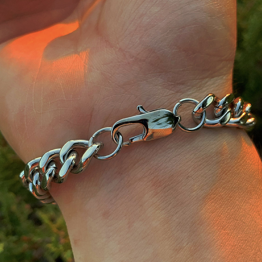 SOLID STEEL CUBAN BRACELET