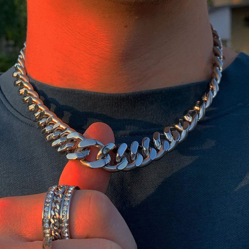 Heavy 12mm Stainless Steel Cuban Chain