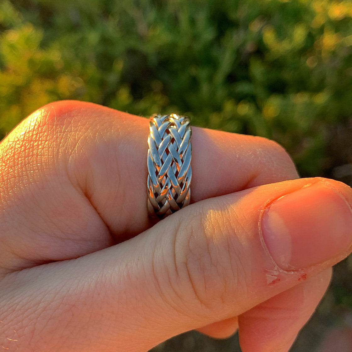 SILVER INFINITY BRAIDED RING