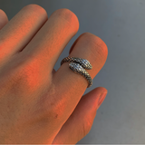 Silver Two Headed Snake Ring