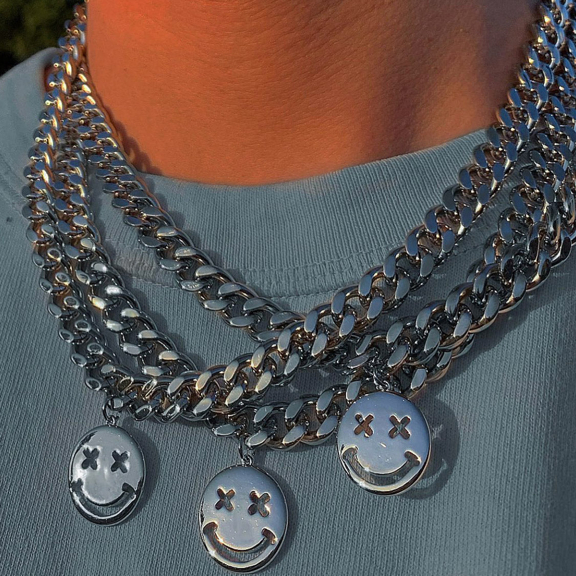 Cuban Link Smiley Chain