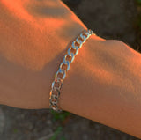 Solid Silver Curb Chain Bracelet