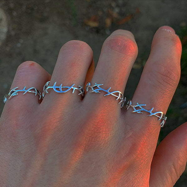 Silver Barbed Wire Ring