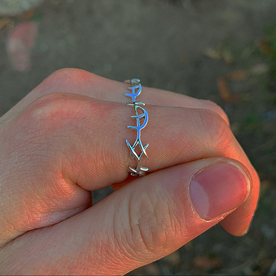 Silver Barbed Wire Ring