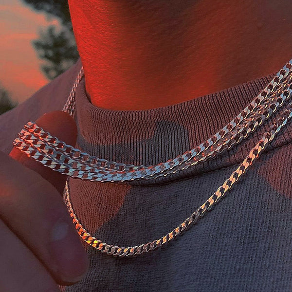Solid Silver Curb Link Chain