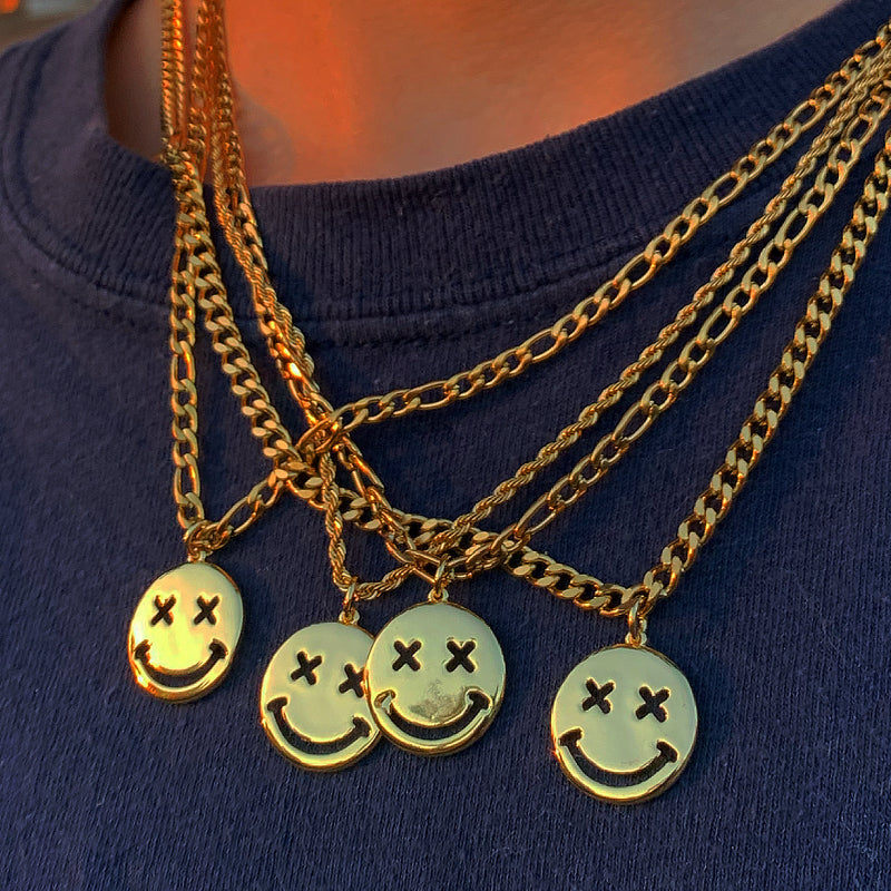 18K Gold Dipped Smiley Chain
