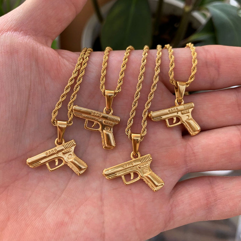 14K Gold Dipped Glock Pendant