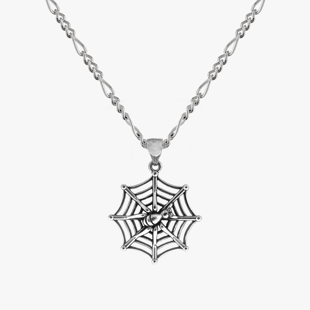 Silver Spider Web Pendant