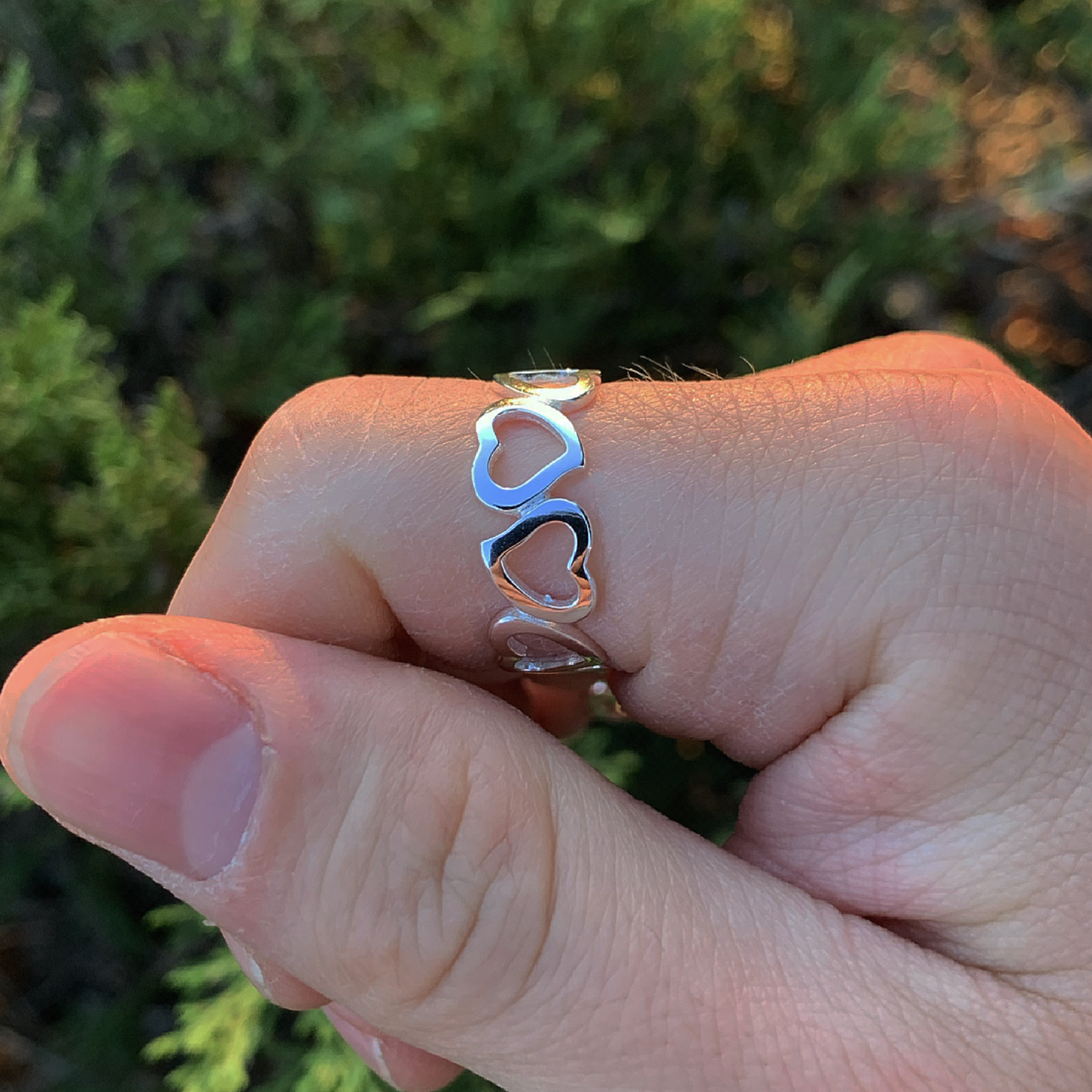 Silver Infinity Heart Band