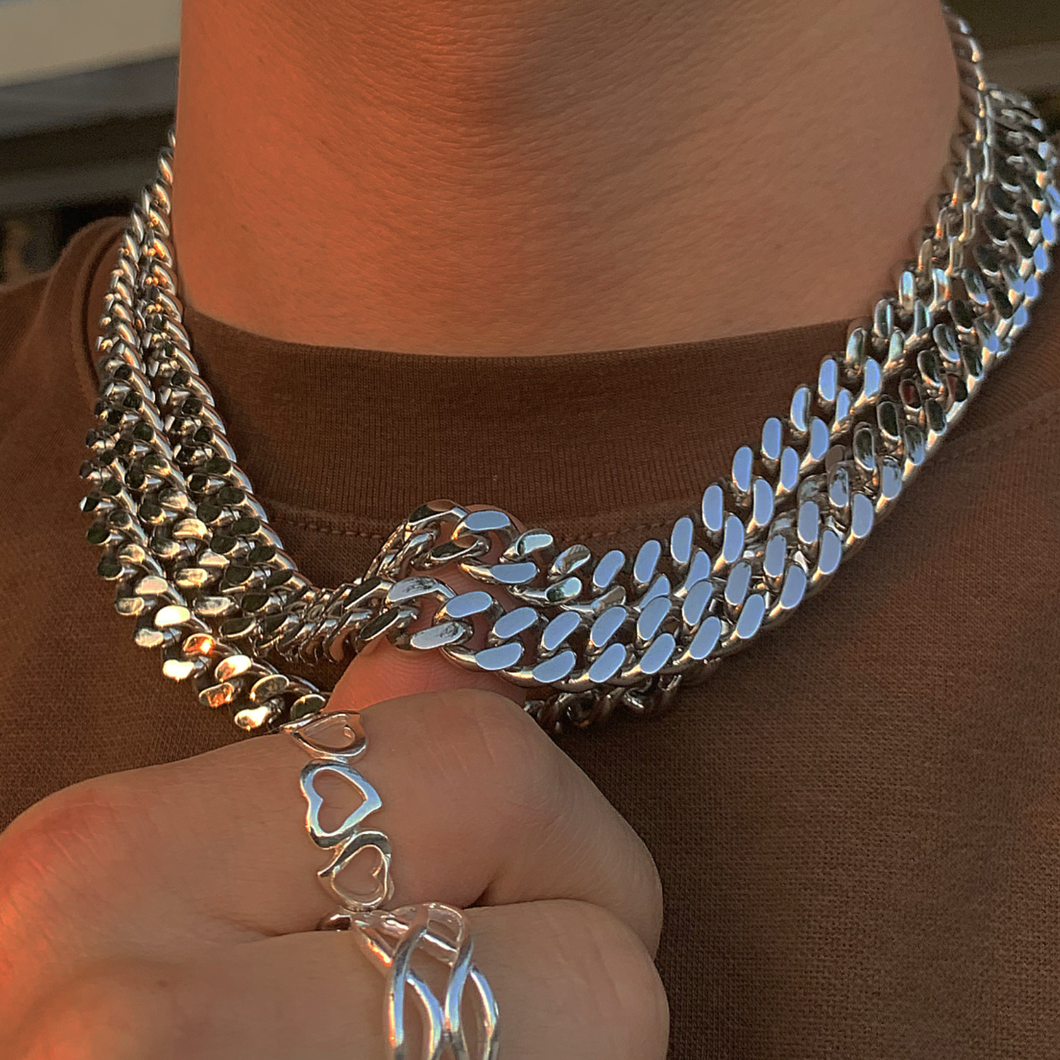 SOLID STEEL CUBAN CHAIN