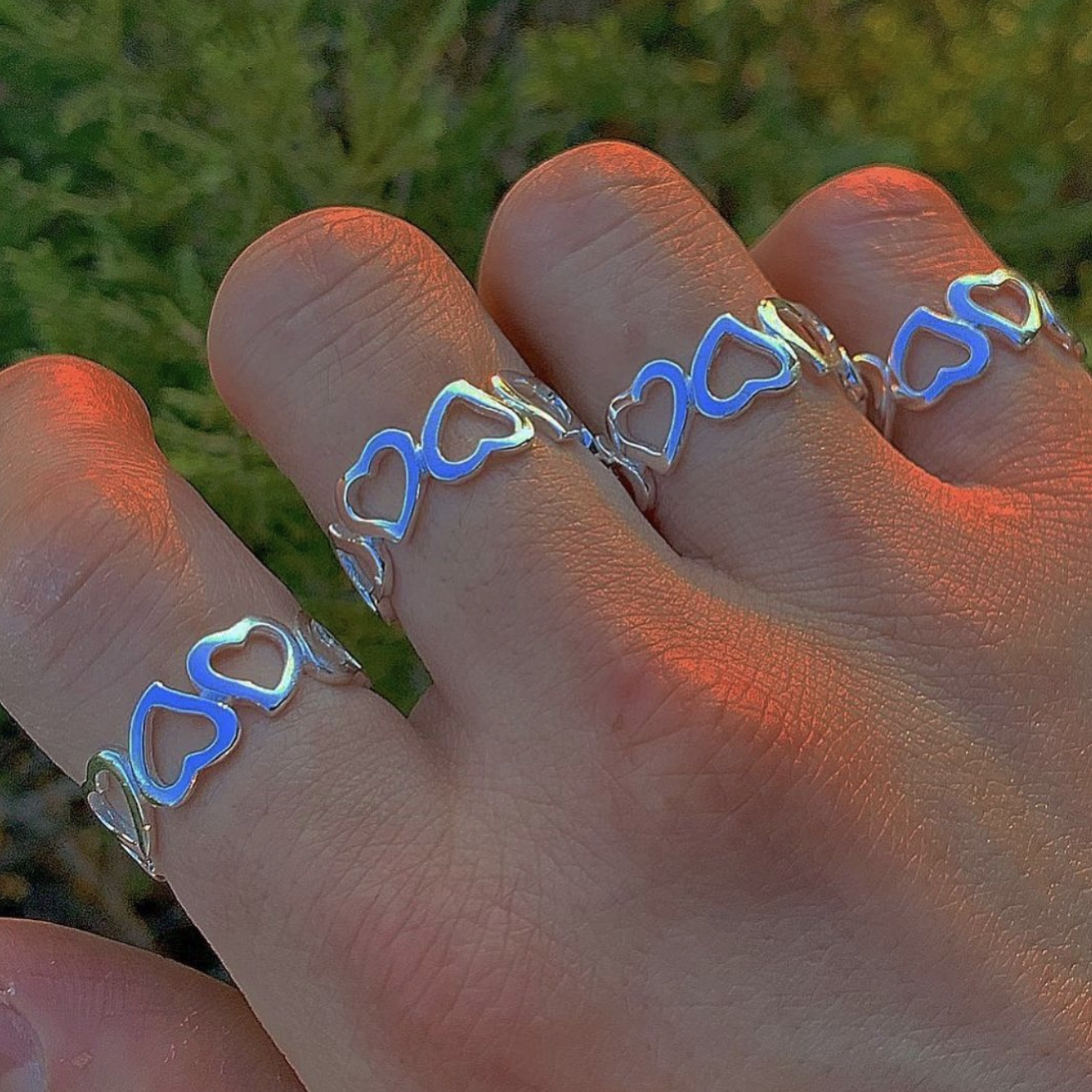 Silver Infinity Heart Band